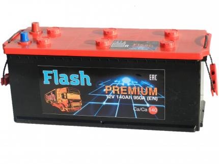 Аккумулятор FLASH PREMIUM 140 Ач- 950 А (ЕАЗ) (513х189х220)