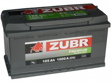 Аккумулятор ЗУБР Premium 105 Ач-1000 обрат.R.(353X175X190)