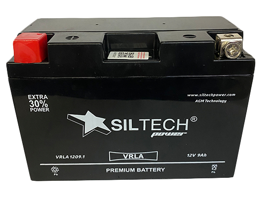 Мото аккумулятор Siltech VRLA 12V9 (1209.1) Ач-110А узкий (YT9B-4-BS) (150х70х105) п/п