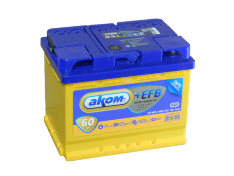 Аккумулятор Аком 60 EFB Ач - 580А обр. (242х175х190)