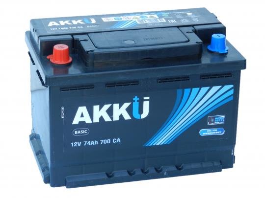 Аккумулятор AKKU BASIC 74 А.ч. - 700A. п.п. (57419) 278х175х190