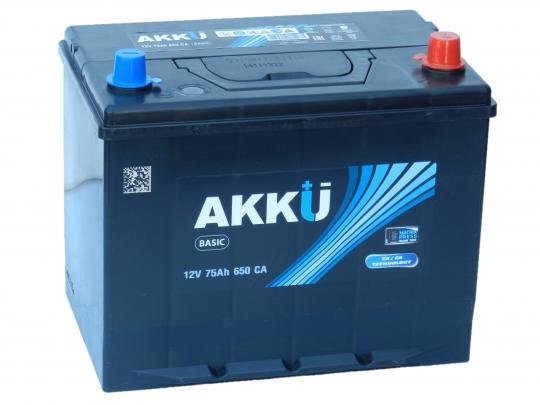 Аккумулятор AKKU BASIC 75 А.ч. - 650A. обр.п. (75D26L) 260х175х225