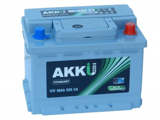 Аккумулятор AKKU STANDART 60 А.ч. - 520A. обр.п. (56027) 242х175х190