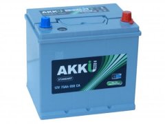 Аккумулятор AKKU STANDART 75 А.ч. - 650A. О.П. (80D23L) 230х173х225