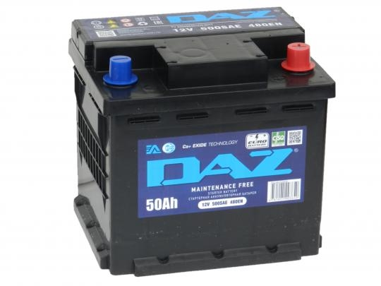 Аккумулятор DAZ (Exide) 50 А.ч. - 440A. обр.п. (207х175х190)