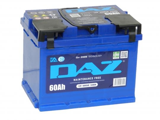 Аккумулятор DAZ (Exide) 60 А.ч. - 540A. обр.п. (242х175х190)