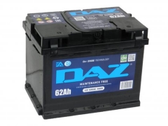 Аккумулятор DAZ (Exide) 62 А.ч. - 600A. п.п. (242х175х190)
