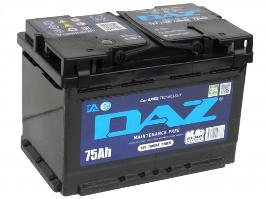 Аккумулятор DAZ (Exide) 75 А.ч. - 720A. П.П. (278х175х190)