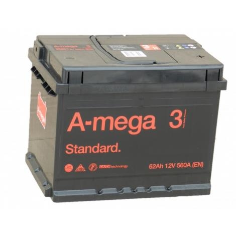 Аккумулятор AMEGA Standart 62 Ач- 560 обр.п. А 242х175х190