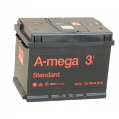 Аккумулятор AMEGA Standart 62 Ач- 560 О.П.. А 242х175х190