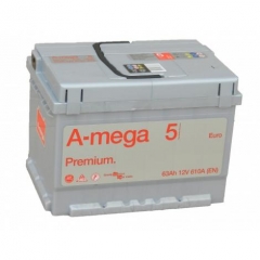 Аккумулятор AMEGA Premium 63 Ач- 610 А О.П. 242х175х175