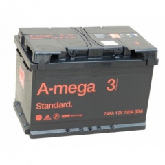 Аккумулятор AMEGA Standart 74 Ач- 720 А обр.п. 278х175х190
