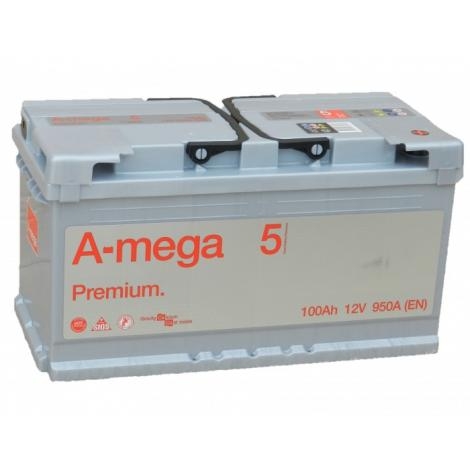 Аккумулятор AMEGA Premium 100 Ач- 950 А О.П. 353х175х190