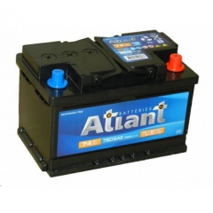 Аккумулятор ATLANT 74 Ач-680 EN 730 SAE обр.низ.(278х175х175)