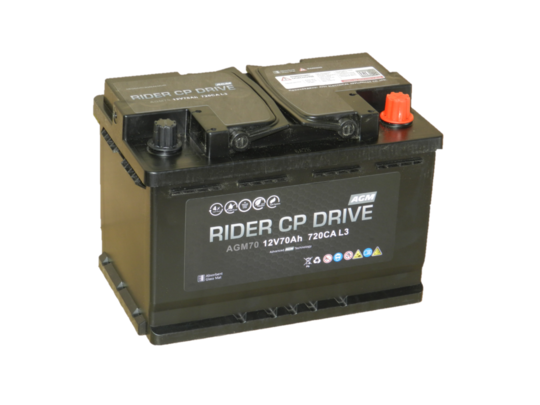 Аккумулятор RIDER AGM Start Stop 70 Ач-760 обр. (278х175х190)