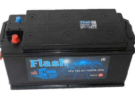 Аккумулятор FLASH 190 Ач - 1250 А евро.конус (513х223х223)
