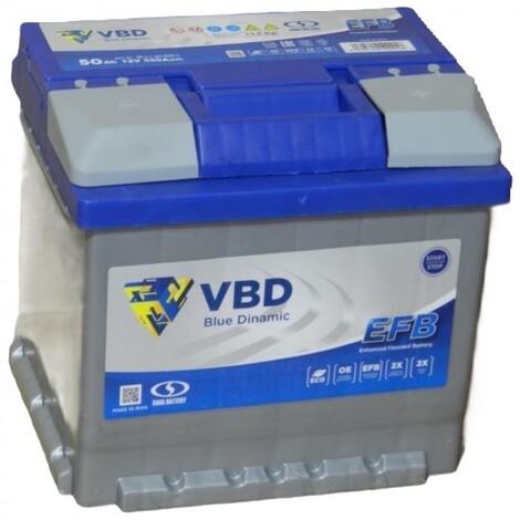 Аккумулятор VBD EFB 50 Ач -550 Аобр.R низ.куб (207х175х175)