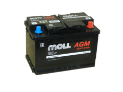 Автомобильный аккумулятор MOLL AGM 70 А/ч Обр/п.