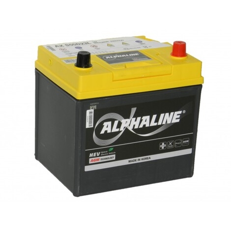 Автомобильный аккумулятор AlphaLINE AGM (DELKOR) 50 А/ч (S55D23L) обр/п. С местом под датчик.