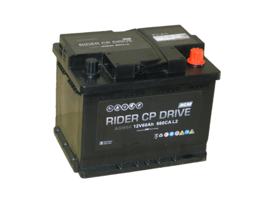 Автомобильный аккумулятор RIDER Drive AGM 60 А/ч обр./п