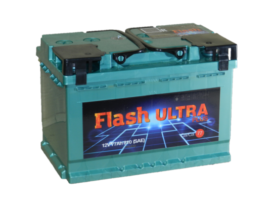 Автомобильный аккумулятор FLASH ULTRA PLUS 77 А/ч Обр/п