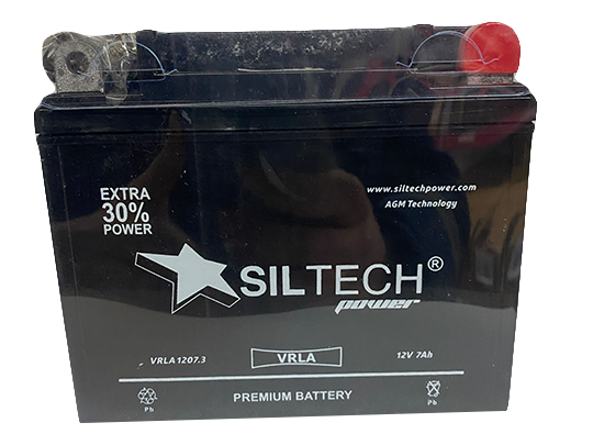 Мото аккумулятор Siltech VRLA 12V7 Ач-100А (1207.3)(YTX7DL-BS) (148х59х130)